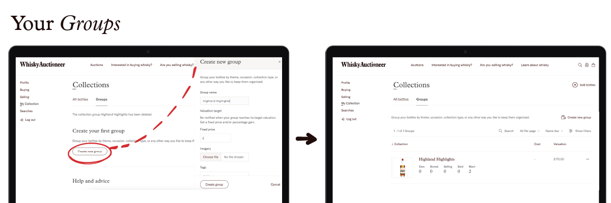 Managing groups in your Collection