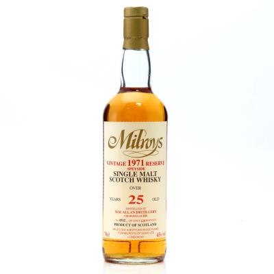 Macallan 1971 Milroys 25 Year Old