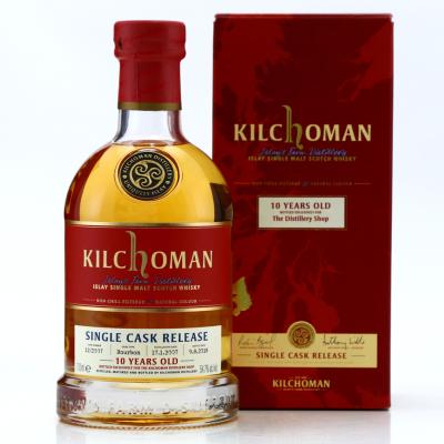 Kilchoman 2007 Single Bourbon Cask 10 Year Old #12 / The Kilchoman Distillery Shop - Signed Kilchoman 2007 Single Bourbon Cask 10 Year Old #12 / The Kilchoman Distillery Shop - Signed