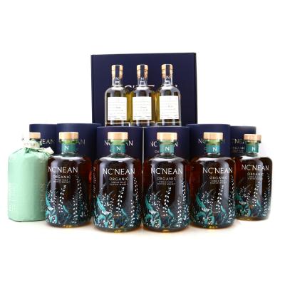 Nc'nean Batch #1-5 & Ainnir 6 x 70cl with Aged Botanical Spirit Sample Set