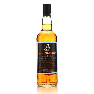 Springbank 16 Year Old  Bourbon & Madeira Casks / for Frank McHardy