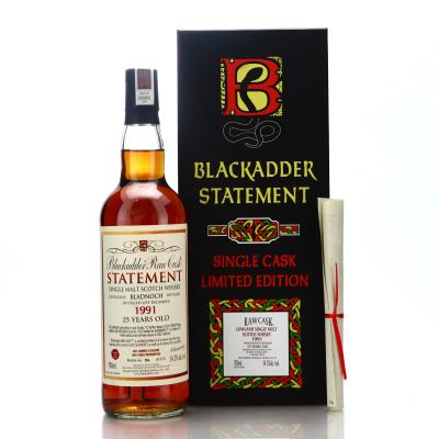 Bladnoch 1991 Blackadder 25 Year Old Raw Cask Statement