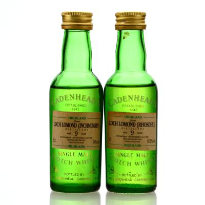 Loch Lomond 1985 Cadenhead's 9 Year Old Miniature x 2