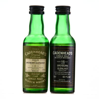 Speyburn 1975 Cadenhead's 15 Year Old Miniature x 2