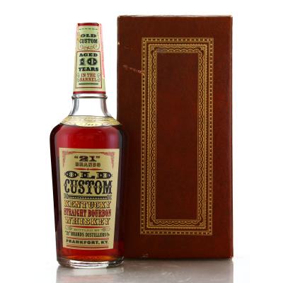 21 Brands Old Custom 10 Year Old Kentucky Straight Bourbon 1960