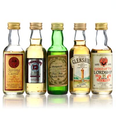 Scotch Malt Whisky Miniatures x 5