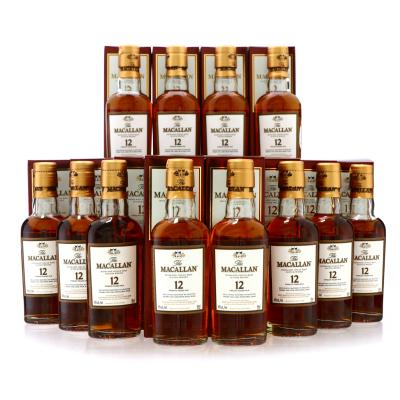 Macallan 12 Year Old Miniature x 12 pre-2018 / Case - US Import