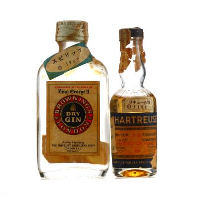 Japanese Import Spirit Miniature x 2 / Gin and Chartreuse