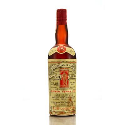 Highland Park 15 Year Old Magnus Label 1950s / US Import