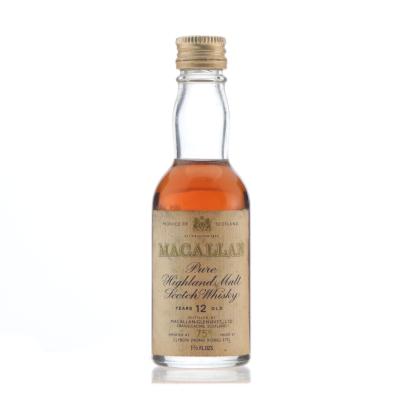 Macallan 12 Year Old 75 Proof Miniature 1970s / Hong Kong Import