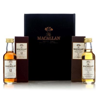 Image for Macallan 12 Year Old Fine Oak & 12 Year Old Miniature x 2