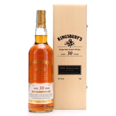 Speyside Single Malt 1989 Kingsbury 30 Year Old / 30th Anniversary