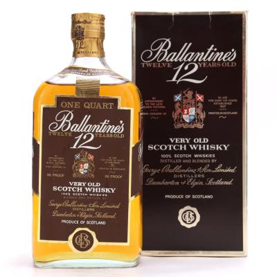 Ballantine's 12 Year Old Scotch Whisky Quart 1960s