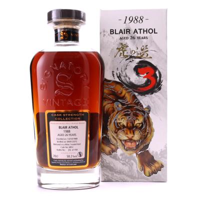 Blair Athol 1988 Signatory Vintage 26 Year Old Cask Strength / Tiger's Finest Selection No.3