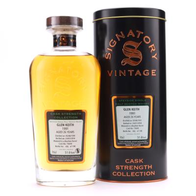 Glen Keith 1991 Signatory Vintage 26 Year Old Cask Strength