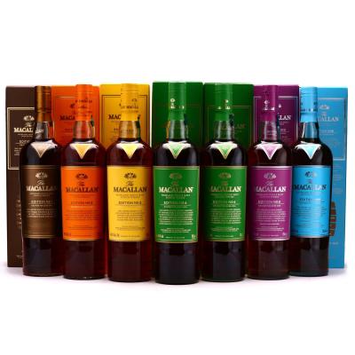 Macallan Edition No.1-6 Collection x 7 / includes No.4 for Edrington & Maxxium Staff