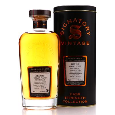 Jura 1989 Signatory Vintage 23 Year Old Cask Strength Heavily Peated