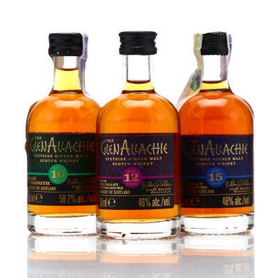 Glenallachie 10,12 & 15 Year Old Miniature x 3