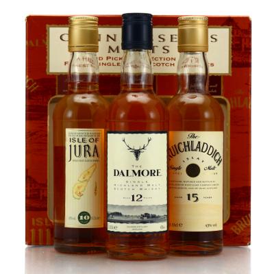 Bruichladdich, Dalmore & Jura 3 x 33cl 1990s / Connoisseurs Malt Gift Set