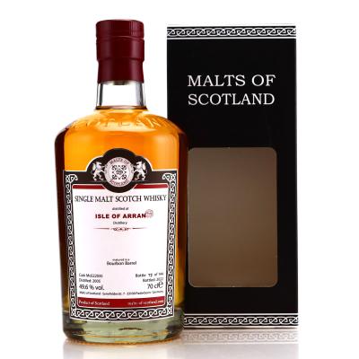 Arran 2005 Malts of Scotland Peated Bourbon Barrel