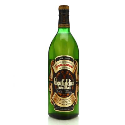 Glenfiddich 8 Year Old Pure Malt Quart 1970s / Duty Free