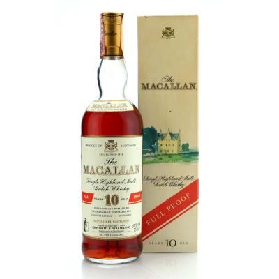 Macallan 10 Year Old Full Proof 1980s / Giovinetti Import