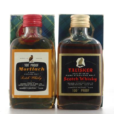 Mortlach & Talisker Gordon and MacPahil Miniature x 2 1970s Mortlach & Talisker Gordon and MacPahil Miniature x 2 1970s