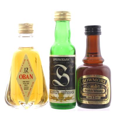 Single Malt Miniature Selection x 3 / includes Springbank 12 Year Old 1970s