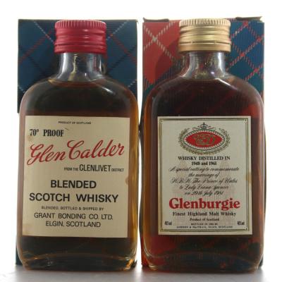 Glen Calder & Glenburgie Royal Wedding 1981 Miniature x 2