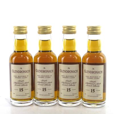 Glendronach 15 Year Old Miniatures 4 x 5cl 1990s