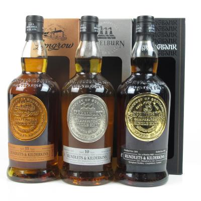 Rundlets and Kilderkins Collection / Springbank 2012, Longrow 2013 and Hazelburn 2014 Releases 3 x 70cl