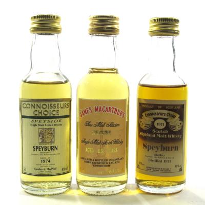 Speyburn Miniature Selection x 3 / including 1971 Vintage