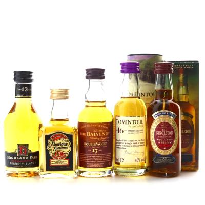 Single Malt Miniatures x 5 including Highland Park 12 Year old