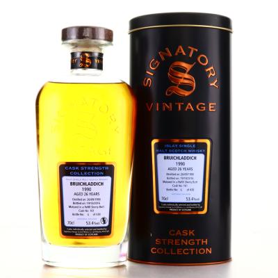 Bruichladdich 1990 Signatory Vintage 26 Year Old Cask Strength