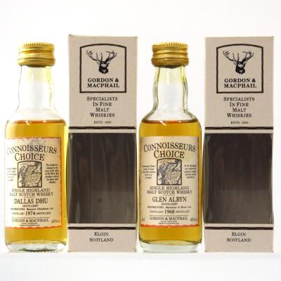 Dallas Dhu 1974 & Glen Albyn 1968 Gordon and MacPhail Miniature 2 x 5cl