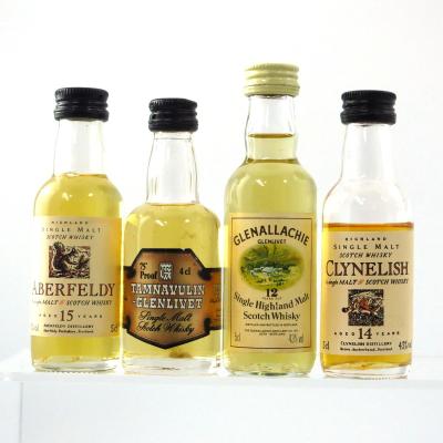 Single Malt Miniatures x 4 / includes Glenallachie 12 Year Old