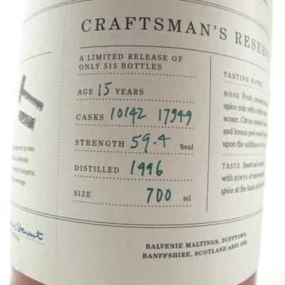 Image for Balvenie 1996 Craftsman's Reserve 15 Year Old - No.1 The Cooper