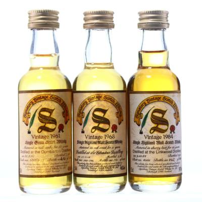 Signatory Vintage Miniatures x 3 / includes 1961 Dumbarton