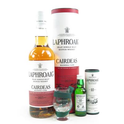 Laphroaig Cairdeas Madeira Feis Ile 2016 / including 5cl 10 Year Old Miniature and Glass Lanyard