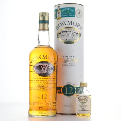 Bowmore 12 Year Old Screen Print & 17 Year Old Miniature