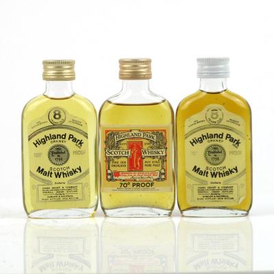 Highland Park 1950s/1960s/ Miniatures x 3 / Inclunding St Magnus Label Miniature