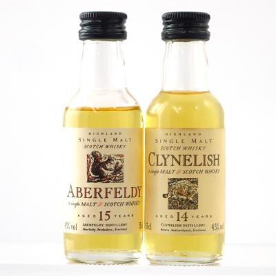 Clynelish 14 Year Old and Aberfeldy 15 Year Old Flora and Fauna Miniatures / 2 x 5cl