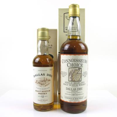 Dallas Dhu 1974 Gordon and MacPhail 75cl and 12 Year Old 35cl 