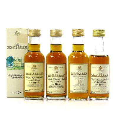 Macallan 10 Year Old Miniatures 4 x 5cl 1990s