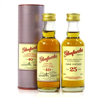 Glenfarclas 40 Year Old & 1988 25 Year Old Miniatures 2 x 5cl