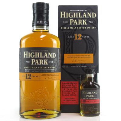 Highland Park 12 Year Old / with 18 Year Old Miniature 5cl