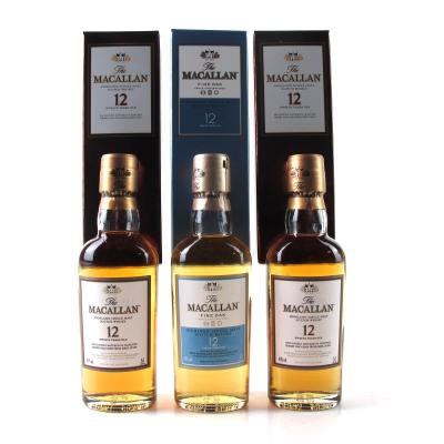 Macallan 12 Year Old Original and Fine Oak 3 x 5cl