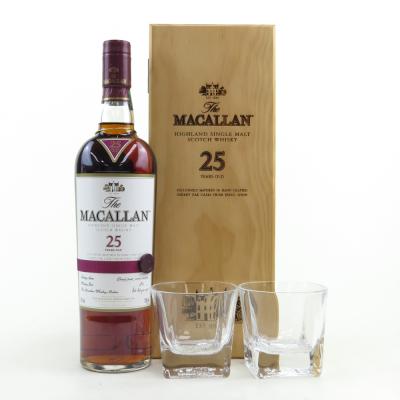 Macallan 25 Year Old Sherry Oak / Including Two Branded Tumblers