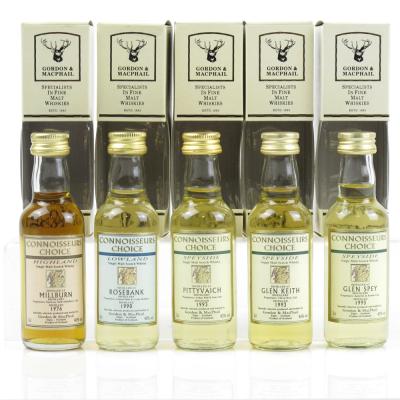 Closed Distilleries Gordon and MacPhail Miniature Selection / Including Rosebank 1990 Closed Distilleries Gordon and MacPhail Miniature Selection / Including Rosebank 1990