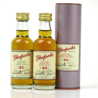 Glenfarclas 40  and 21 Year Old Miniatures 2 x 5cl